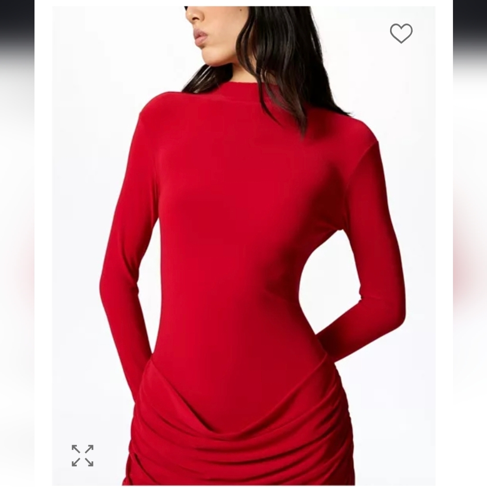 Chic Scarlet Long Sleeve Dress - Picture 6 of 9